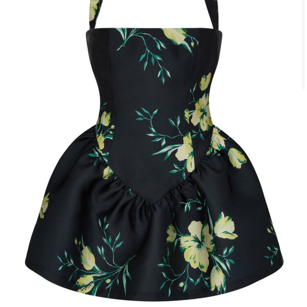 NWT De la vali aura floral satin mini dress - Picture 5 of 5